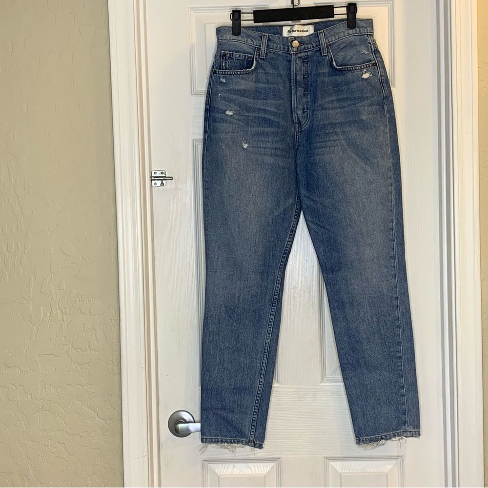 Reformation Melissa High and Skinny Jeans Distressed Size 28